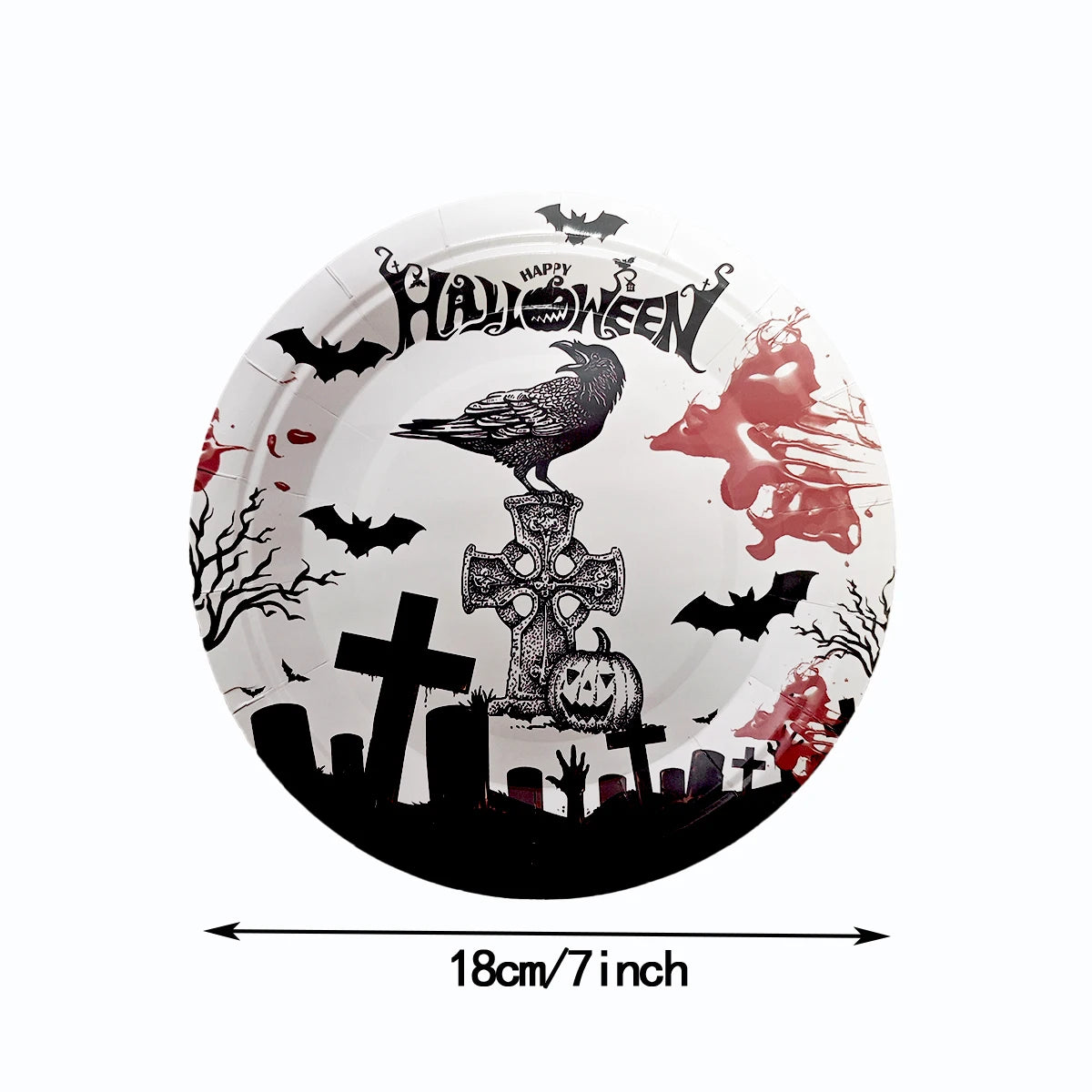 Halloween Theme Birthday Party Decorations Disposable Tableware Set Paper Plates Napkins Cups