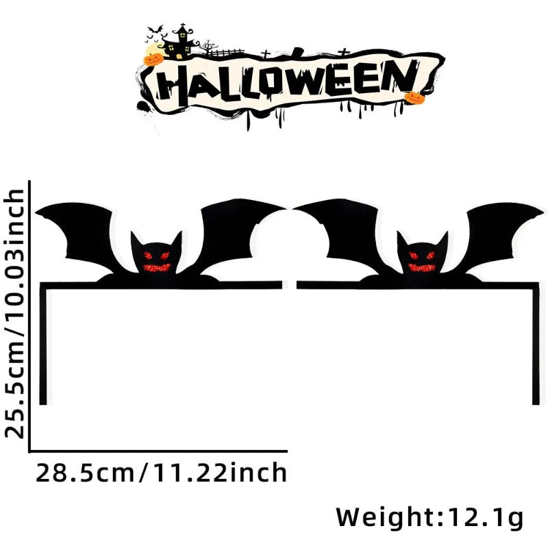 Halloween Door Frame Decoration,Bats,Pumpkins,Spider Webs,Door and Window Corner Stickers, Halloween Home Decoration