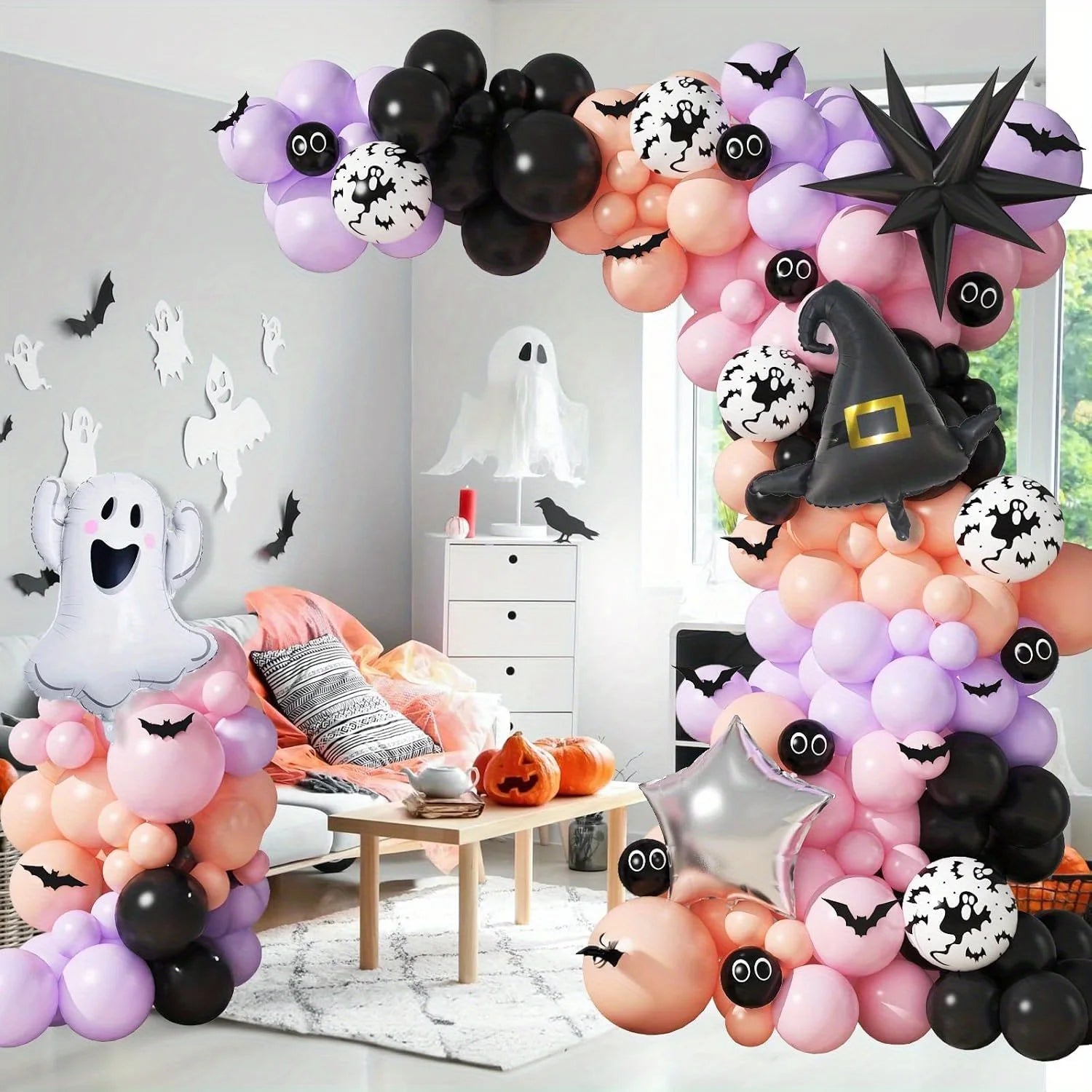 113pcs Halloween Balloon Arch Set for Halloween Party Birthday Party Home Decoration and Indoor and Outdoor Theme Party