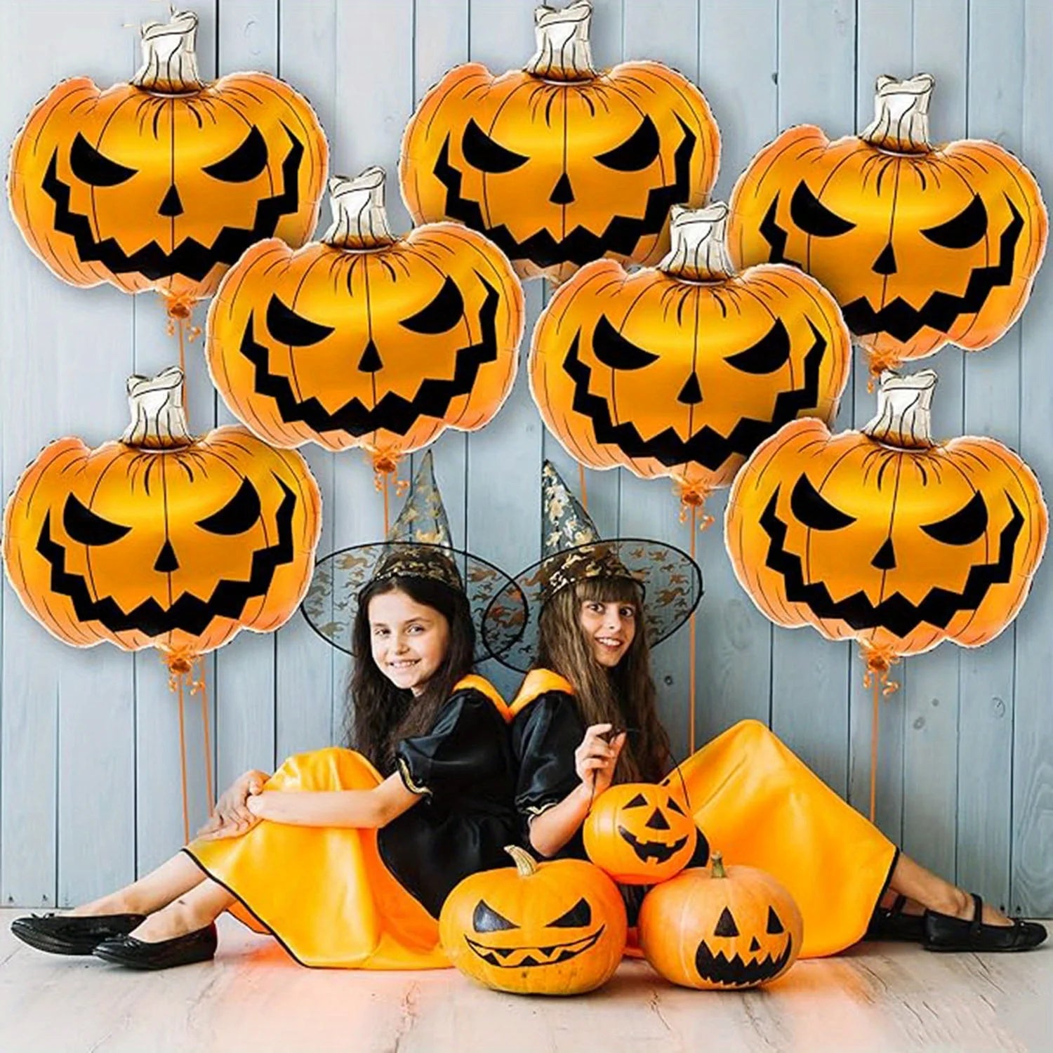 Happy Halloween Balloons Letters Scary Pumpkin Balloons Spooky Pumpkin Foil Balloons for Halloween Party Festival Decorations