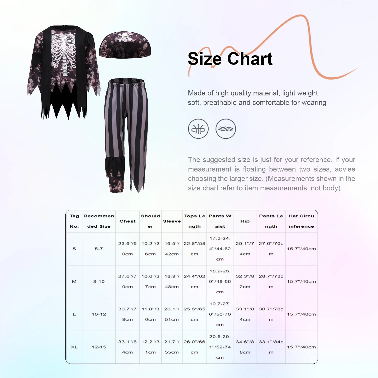 Boys Halloween Medieval Pirate Cosplay Costume Carnival Roleplay Suit Irregular Fringe Long Sleeve Top Striped Pants and Hat Set