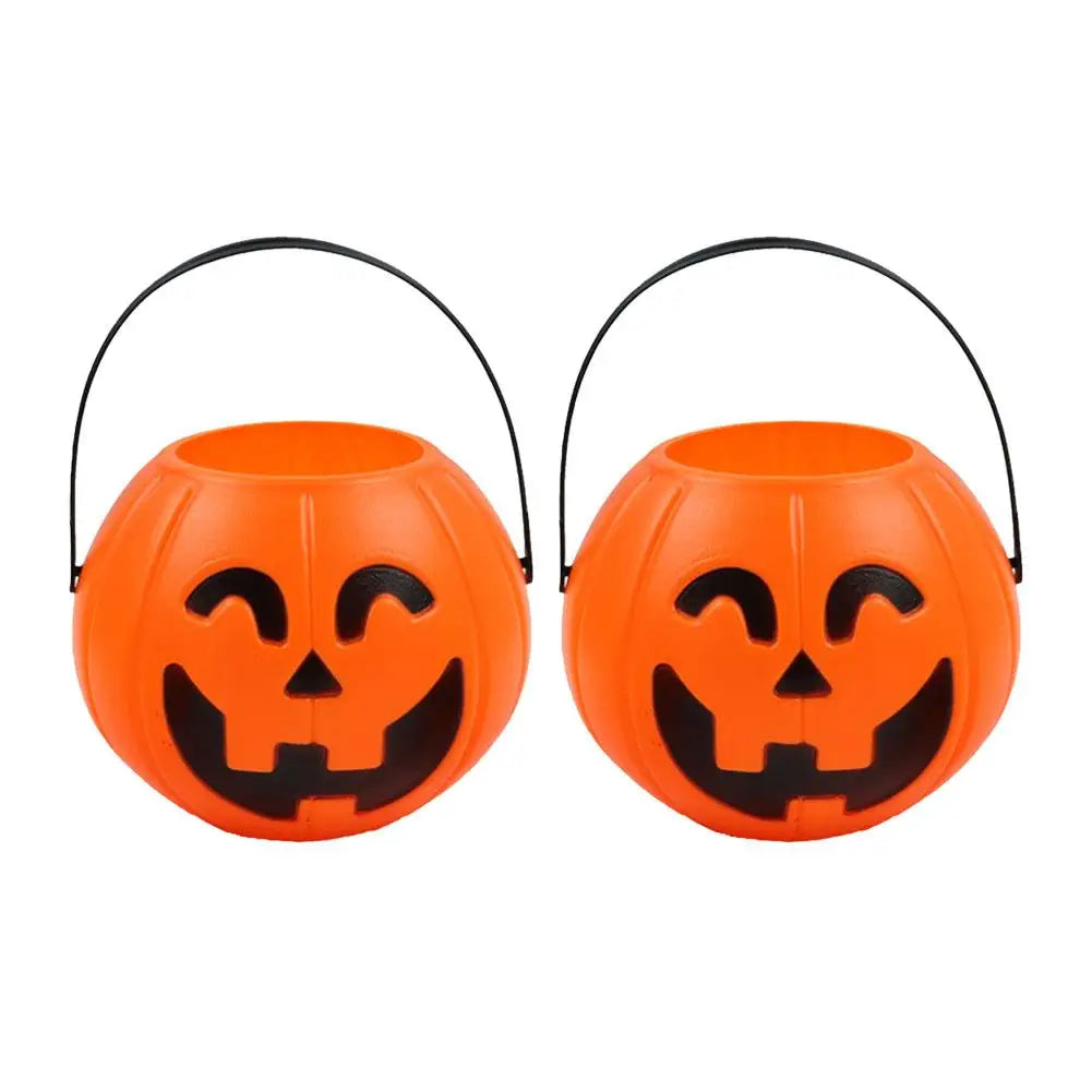 Halloween Pumpkin Treat Pail Portable Jack-O-Lantern Buckets Trick Or Treat Decoration For Kids Halloween Party Favors Room Deco