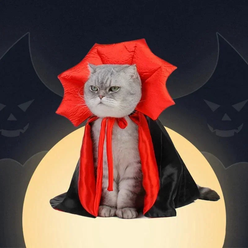 Halloween Pet Costumes Cute Cosplay Vampire Cloak For Small Dog Cat Kitten Puppy Dress Kawaii Pet Clothes Cat Accessoties