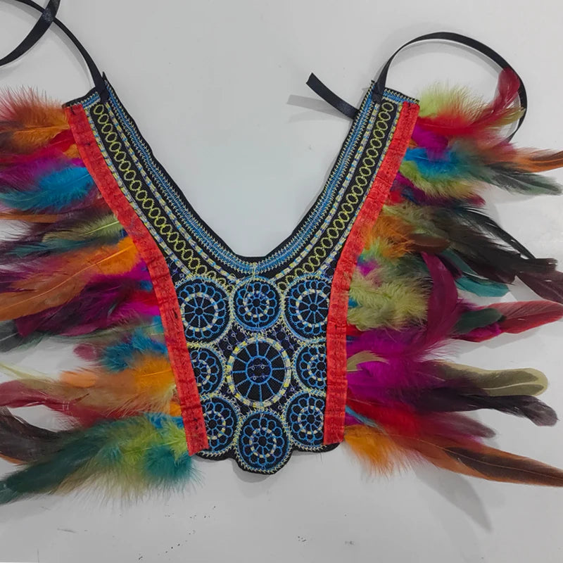 Halloween party costume, collar, scarf, Gothic feather collar and shoulders, witch role-playing available for both women and men