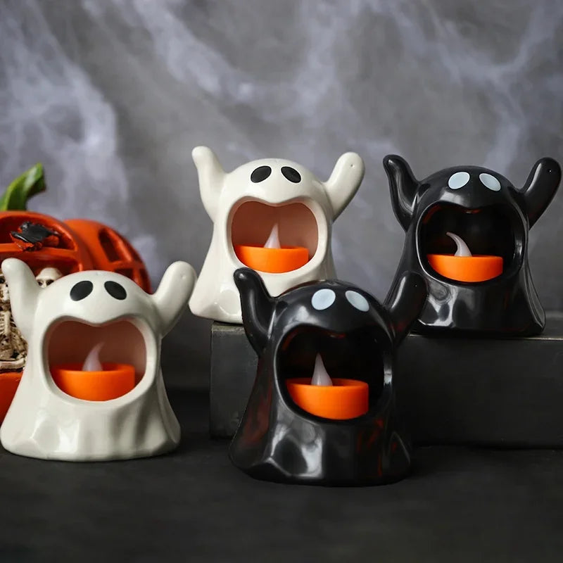 Halloween Candle Holder Decorative Table Candlesticks Halloween Desktop Ornaments Party Desk Decorations Party Table Ornament