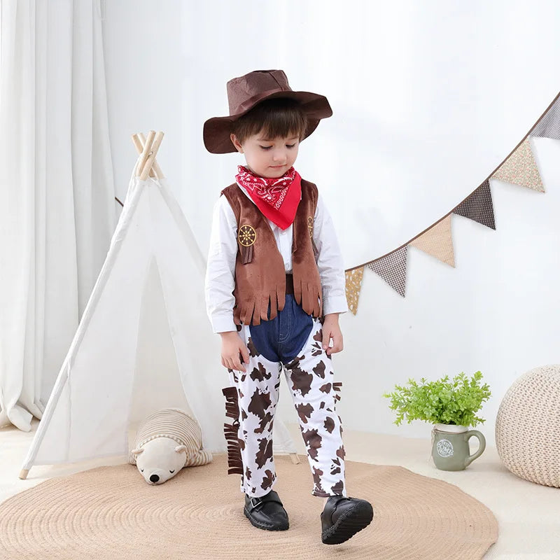 Fantasia Purim Halloween Costumes for Baby Toddler Kids Child Boys Cow Boy Cowboy Costume Party Fancy Dress Fancy sets