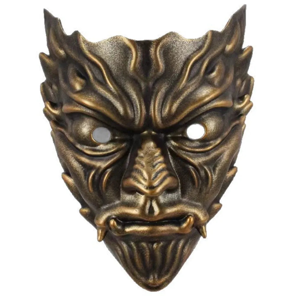 Halloween Mask, Ancient Costume, Armor, Resin Mask, Adjustable to Wear Party Role Playing Mask