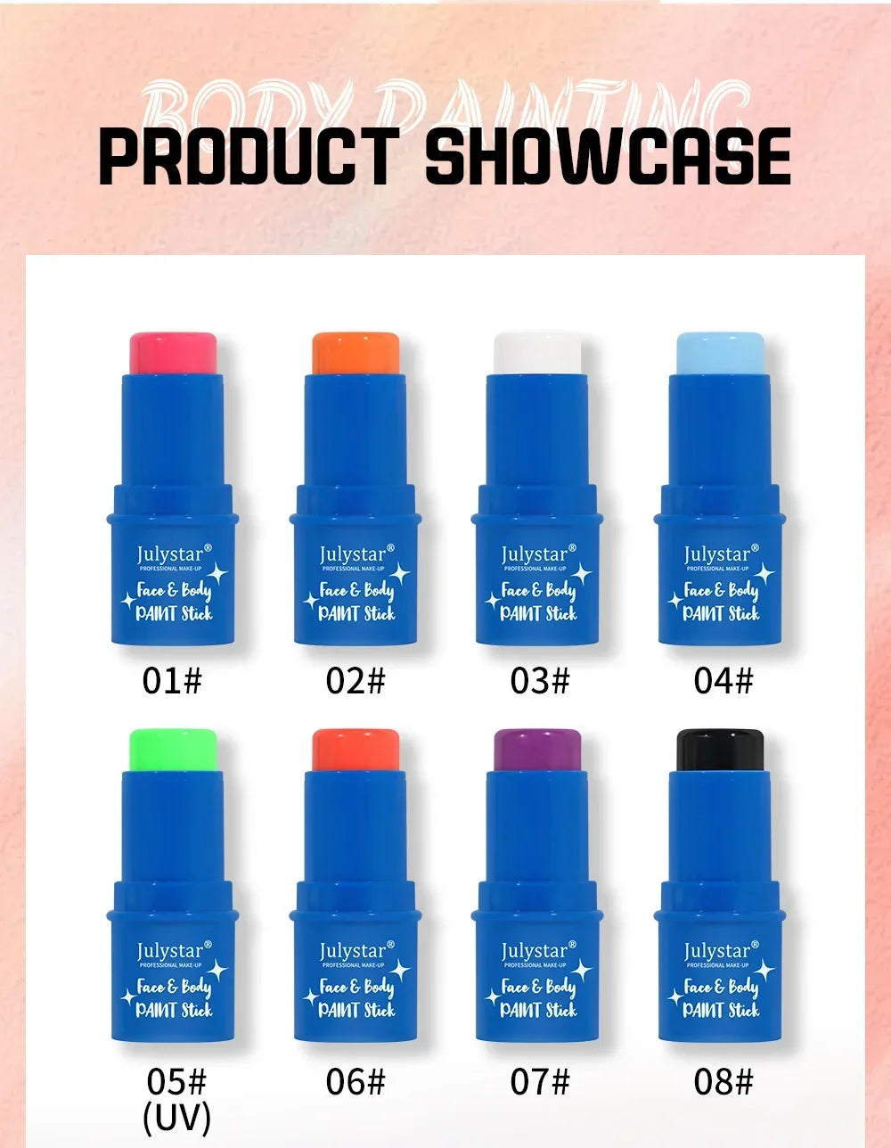 Halloween Face Body Painting Stick Cream Waterproof UV Light Neon Green Purple Pink Black White Paint Party Art Makeup