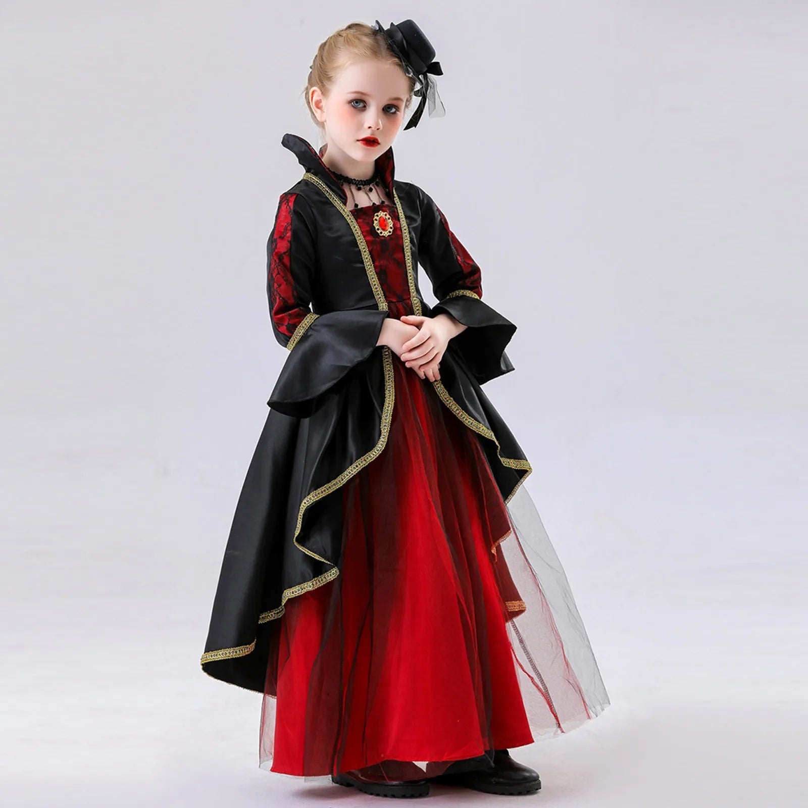 Halloween Children'S Dress Costumes For Girls Cosplay Role-Playing Magic Witch Vampire Masquerade New Medieval Costumes