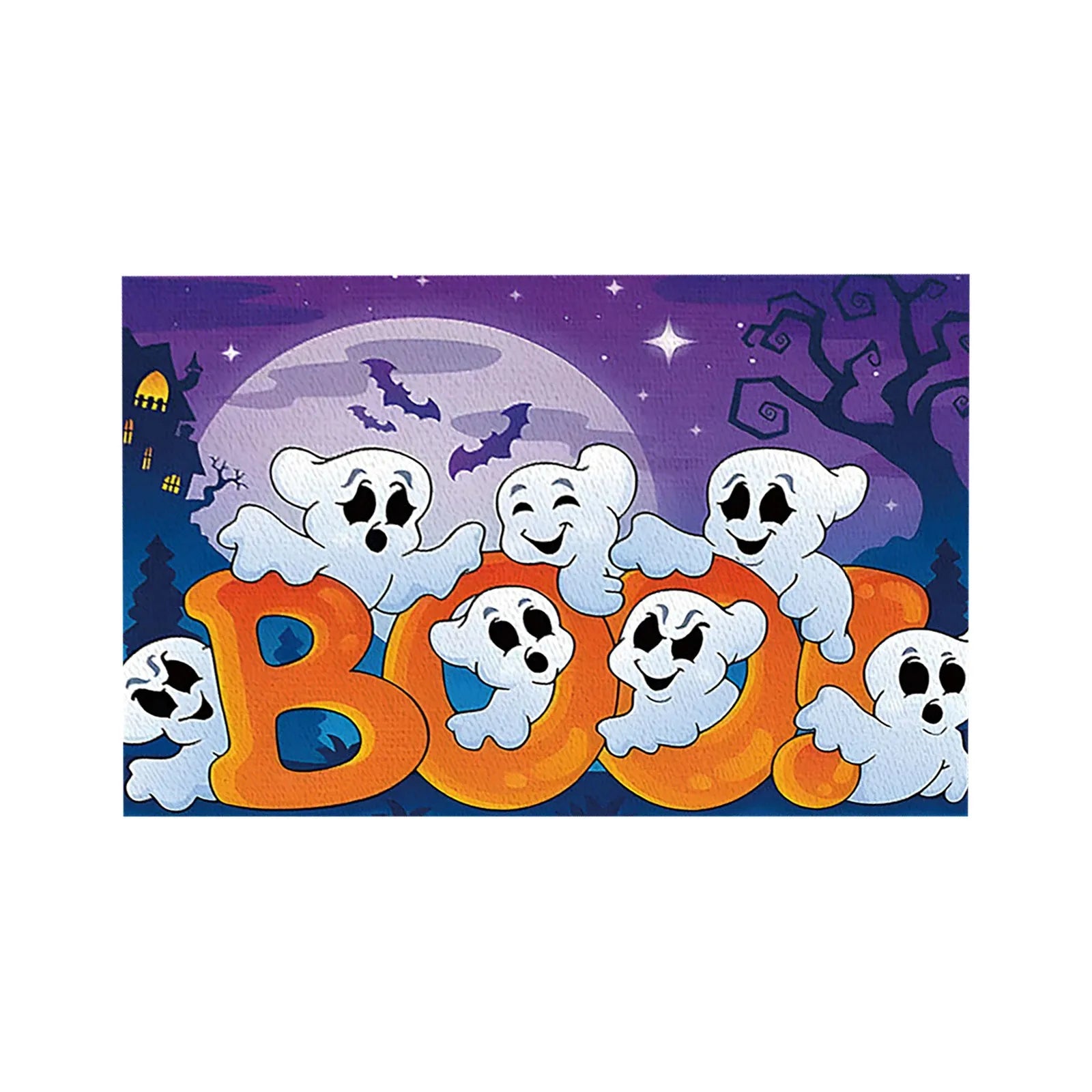 Halloween Table Placemats Linen Ghost Festival Atmosphere Table Mat Bat Pumpkin Spider Web Dining Table Decorations