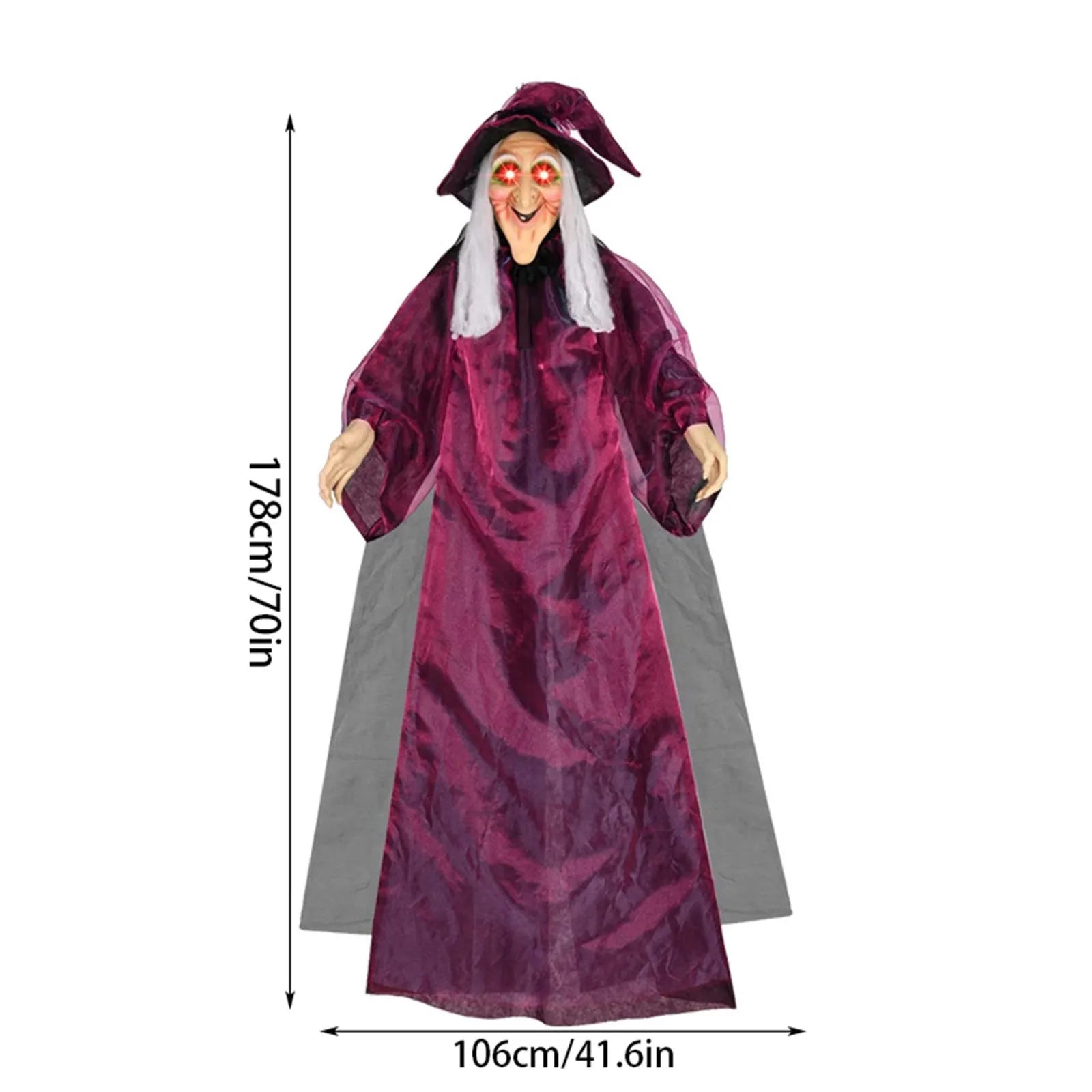 Halloween Decoration Voice Control Witch Large Hanging Luminous Soundmaking Bar House Horror Decor Scary Haunted House Props