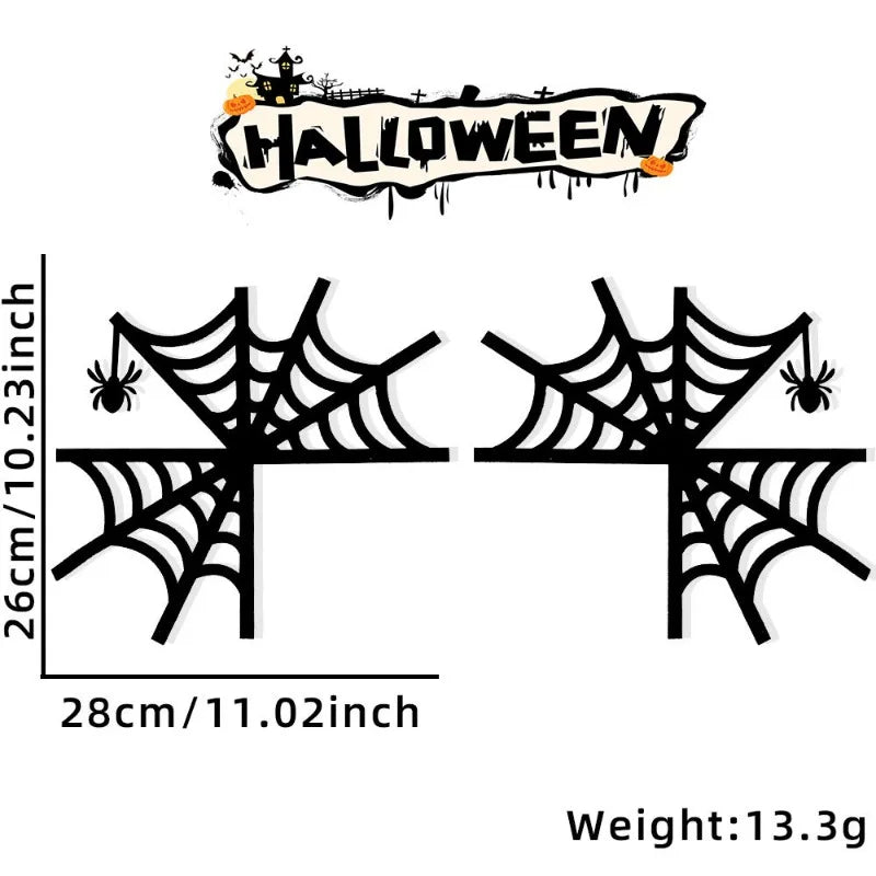 Halloween Door Frame Decoration,Bats,Pumpkins,Spider Webs,Door and Window Corner Stickers, Halloween Home Decoration