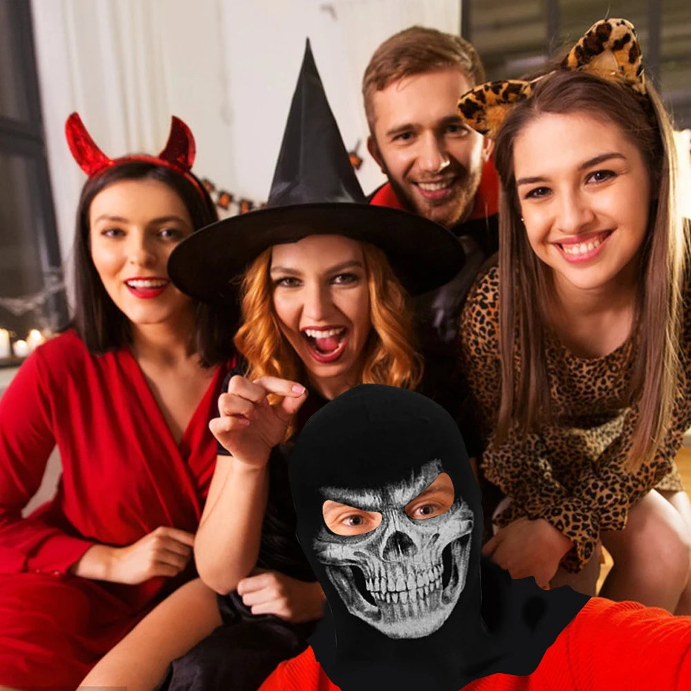 Halloween new mask Black Mask Balaclava Beanies Hats Men Ghost Skull Full Face Warmly Mask Hood Beanie Ggorros Hombre Casquette