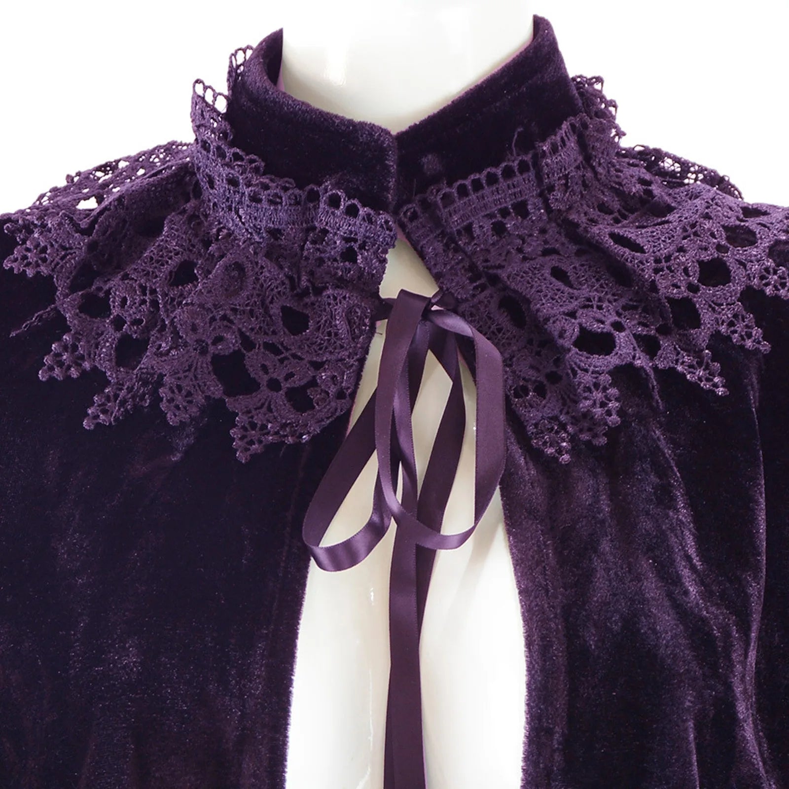Halloween Costume Cosplay Party Larp Costume Black Cape Mantle Coat Wicca Robe Medieval Victorian Gown Elegant Costumes Adult