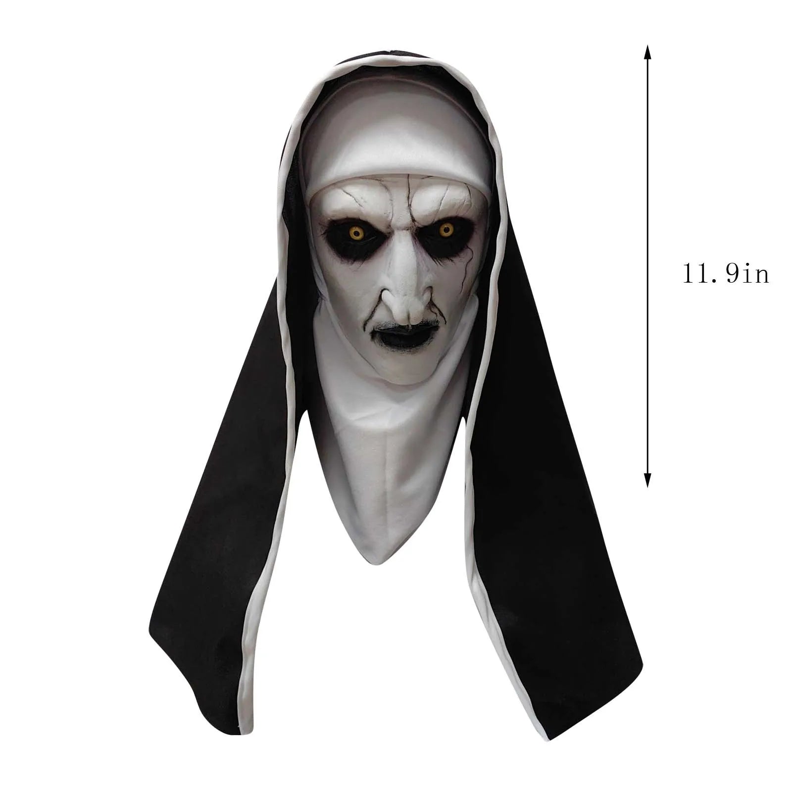 Halloween Horror Nun Mask Role Play Horror Bloody Horror Demon Ghost Face Latex Mask With Headscarf Party Costume Props Luxury