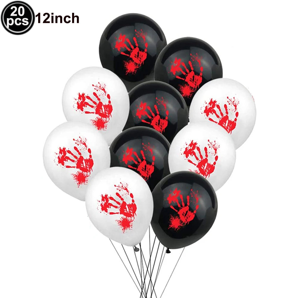 18pcs 12inch Halloween Latex Balloons for Happy Halloween Birthday Party Decoration Orange Black Pumpkin Skull Party Balloons