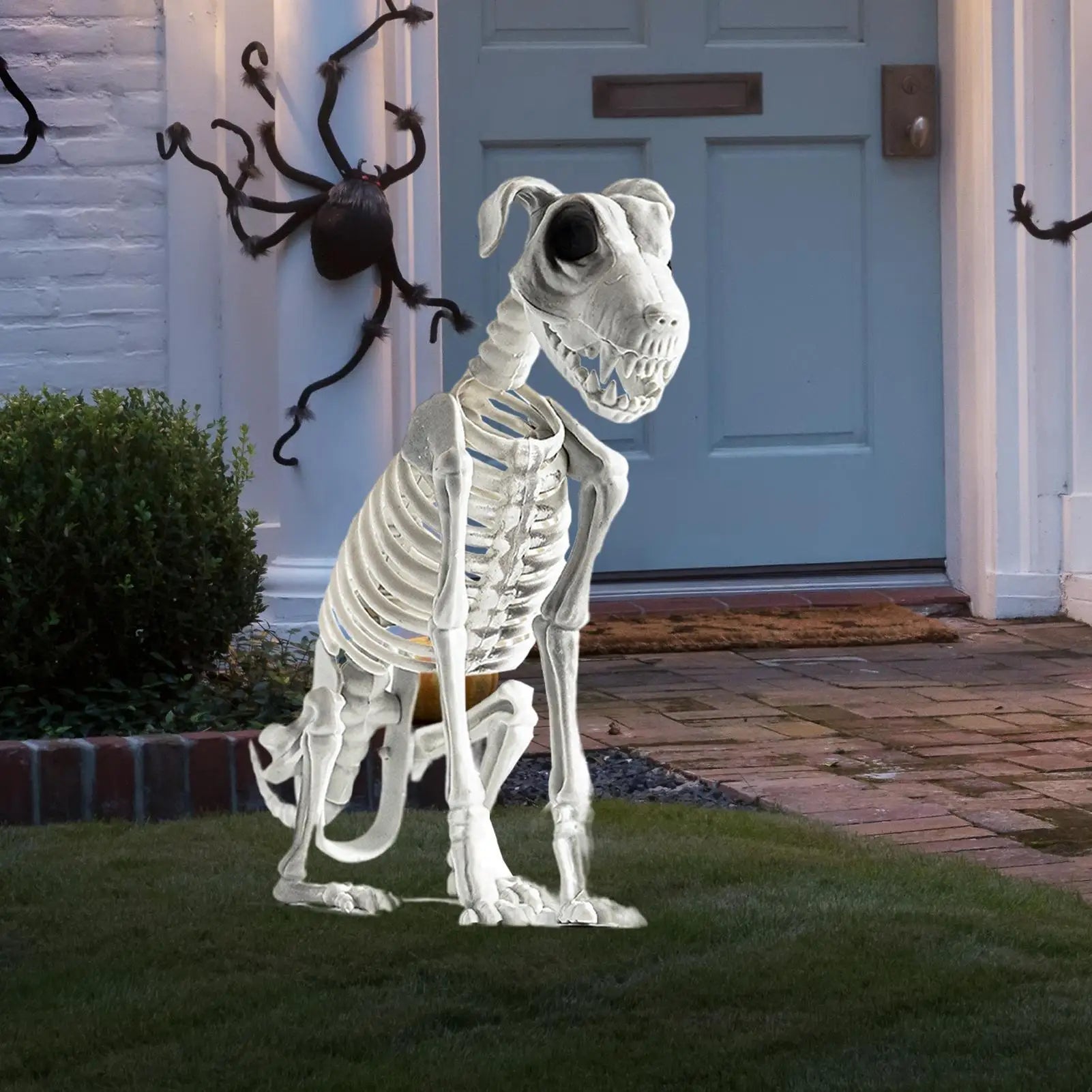 Halloween Skeleton Dog Spooky Skeleton Animal Realistic Halloween Skeleton Dog Statue Skull Bone Art Ornaments Horror Props