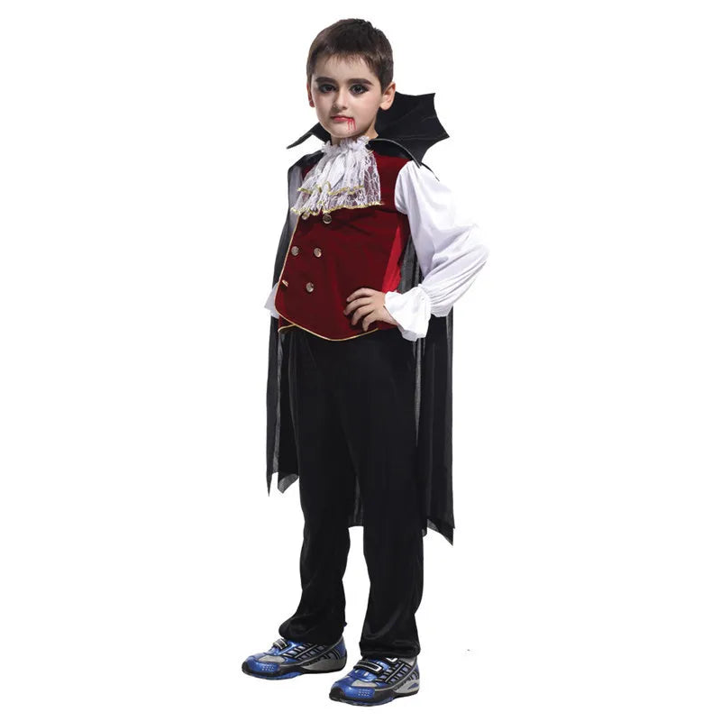 Boys Halloween Vampire Cosplay Costume for Kids Carnival Party Dress up Outfit Children Role Play Costumes