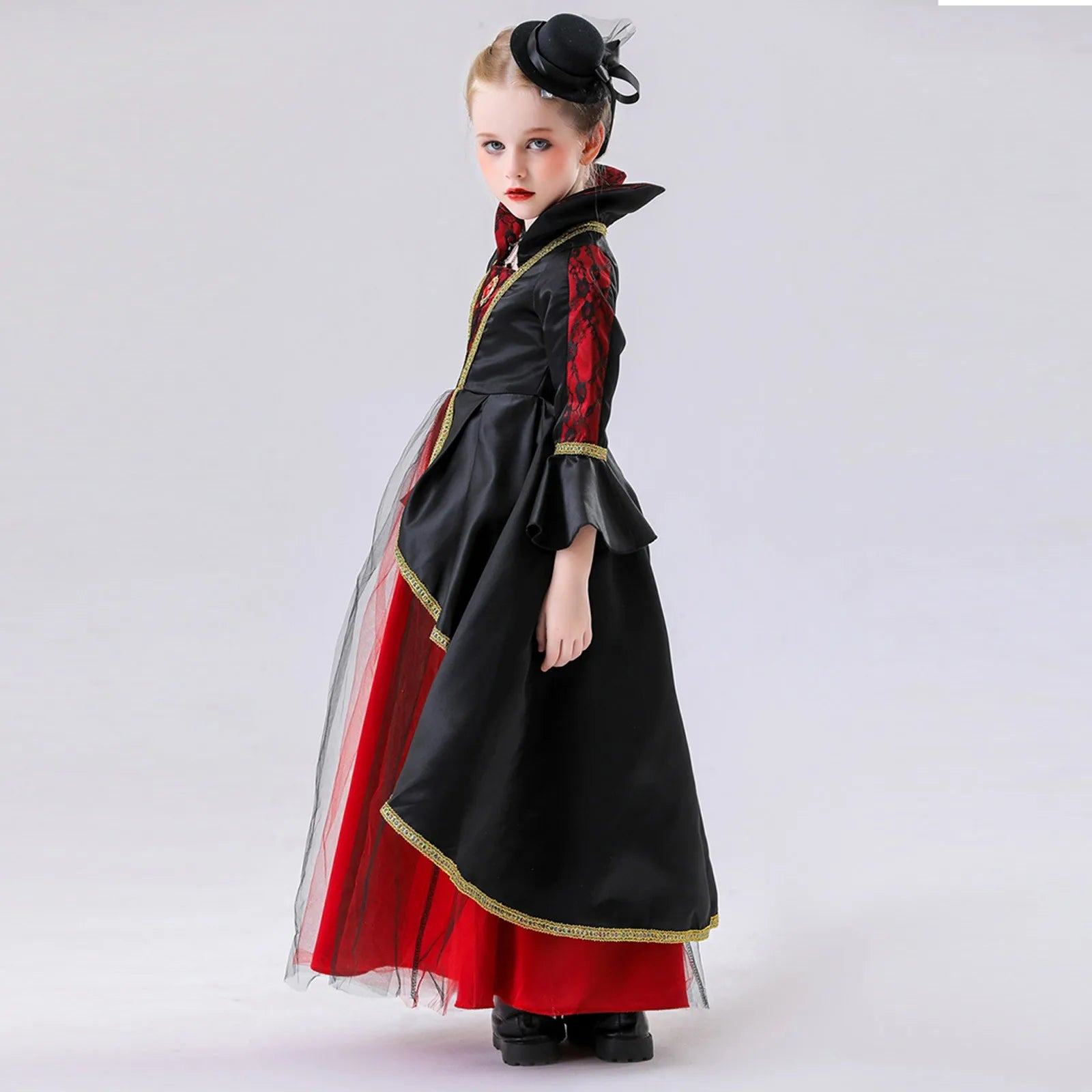 Halloween Children'S Dress Costumes For Girls Cosplay Role-Playing Magic Witch Vampire Masquerade New Medieval Costumes