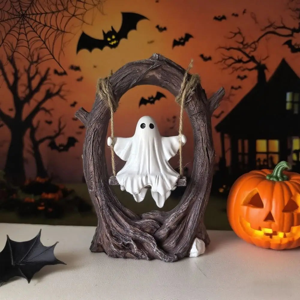 Halloween Themed Halloween Swing Ghost Ornament Handicraft Statue Spooky Ghosts Decor Funny Doll Model