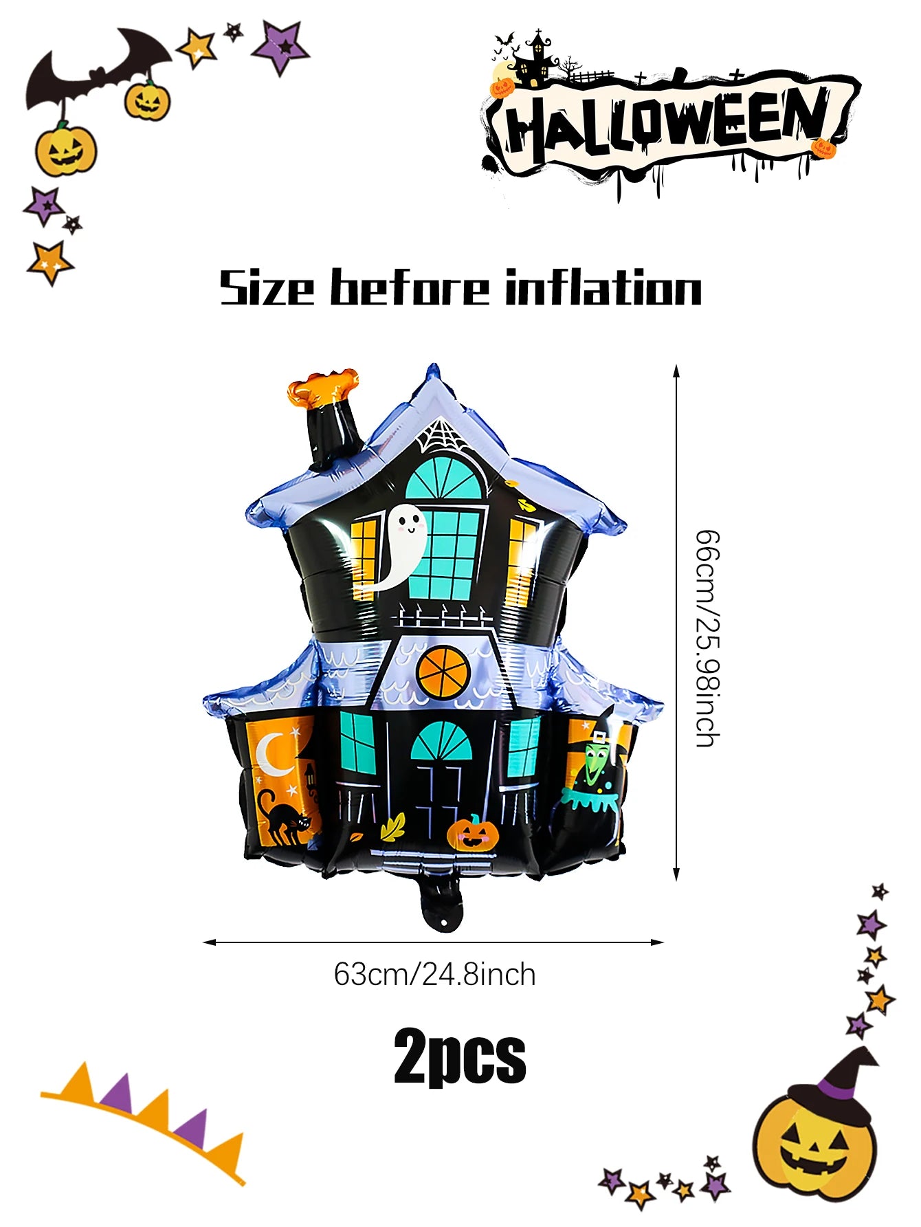 1/2 pcs haunted house balloons,suitable for Halloween parties,haunted houses,trick or treat, and spooky atmosphere decorations.