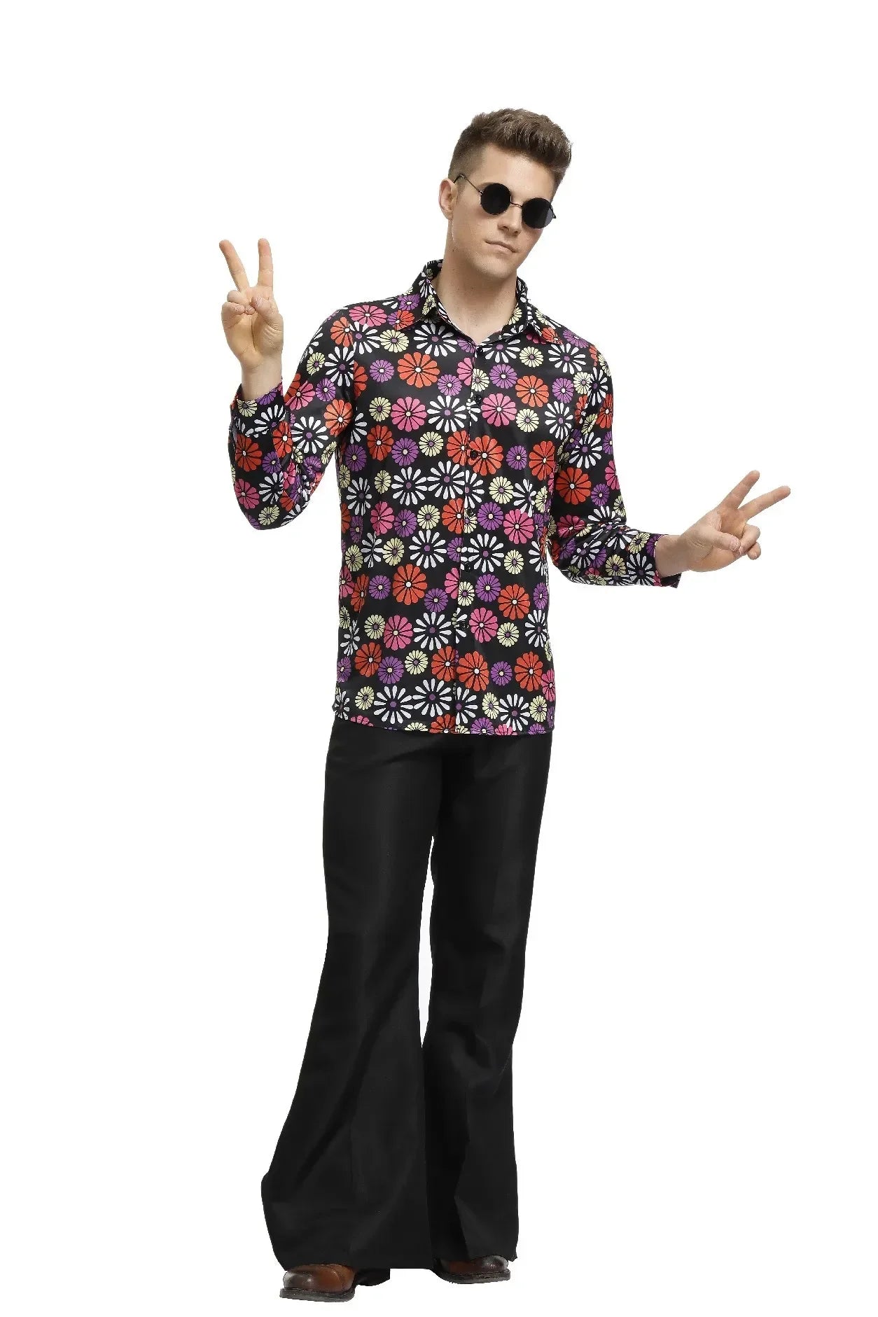 Halloween Cosplay Costumes 70s 80s Disco Couple Costume  Vintage Hippies Costume Men Women Music Festival Party Fancy Dress