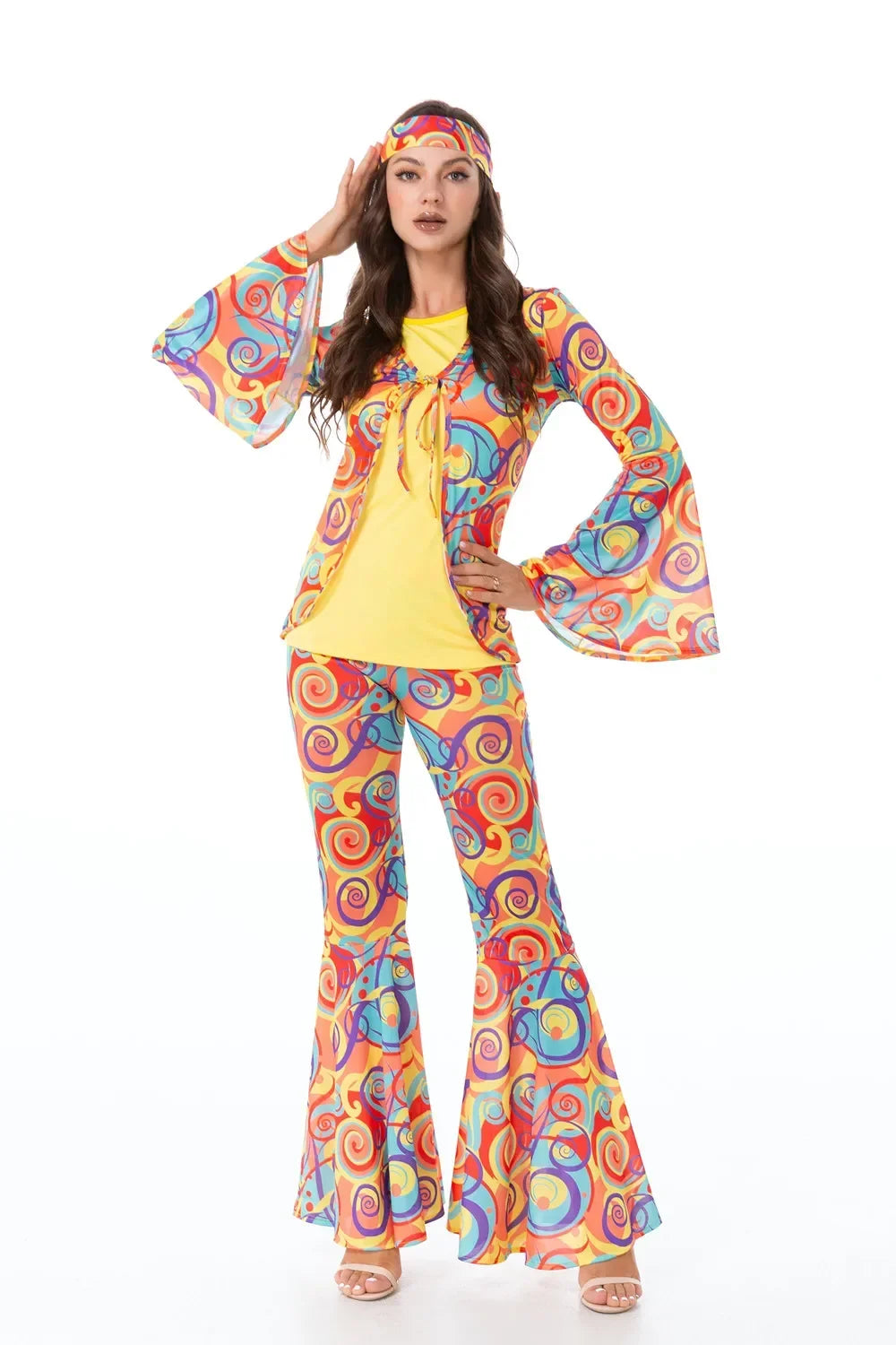Halloween Costumes Men Women Retro 80s Hippie Costume Disco Hip-Hop Couples Cosplay Carnival Party Fancy Dress Up for Adult