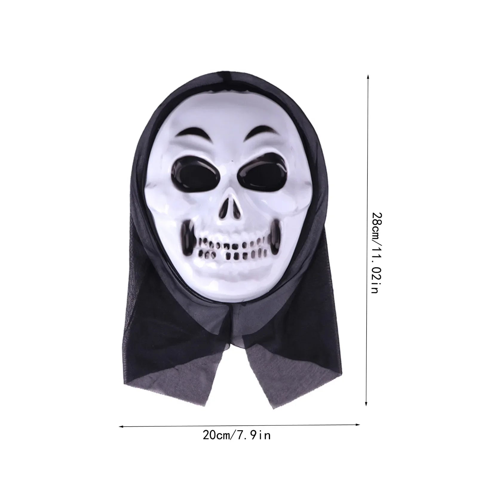 halloween decorations Mask With Shroud, Halloween Scream Mask Full Head Masks Scary Masks Party Horror Costume Accessory