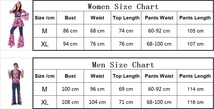 Halloween Costumes Men Women Retro 80s Hippie Costume Disco Hip-Hop Couples Cosplay Carnival Party Fancy Dress Up for Adult