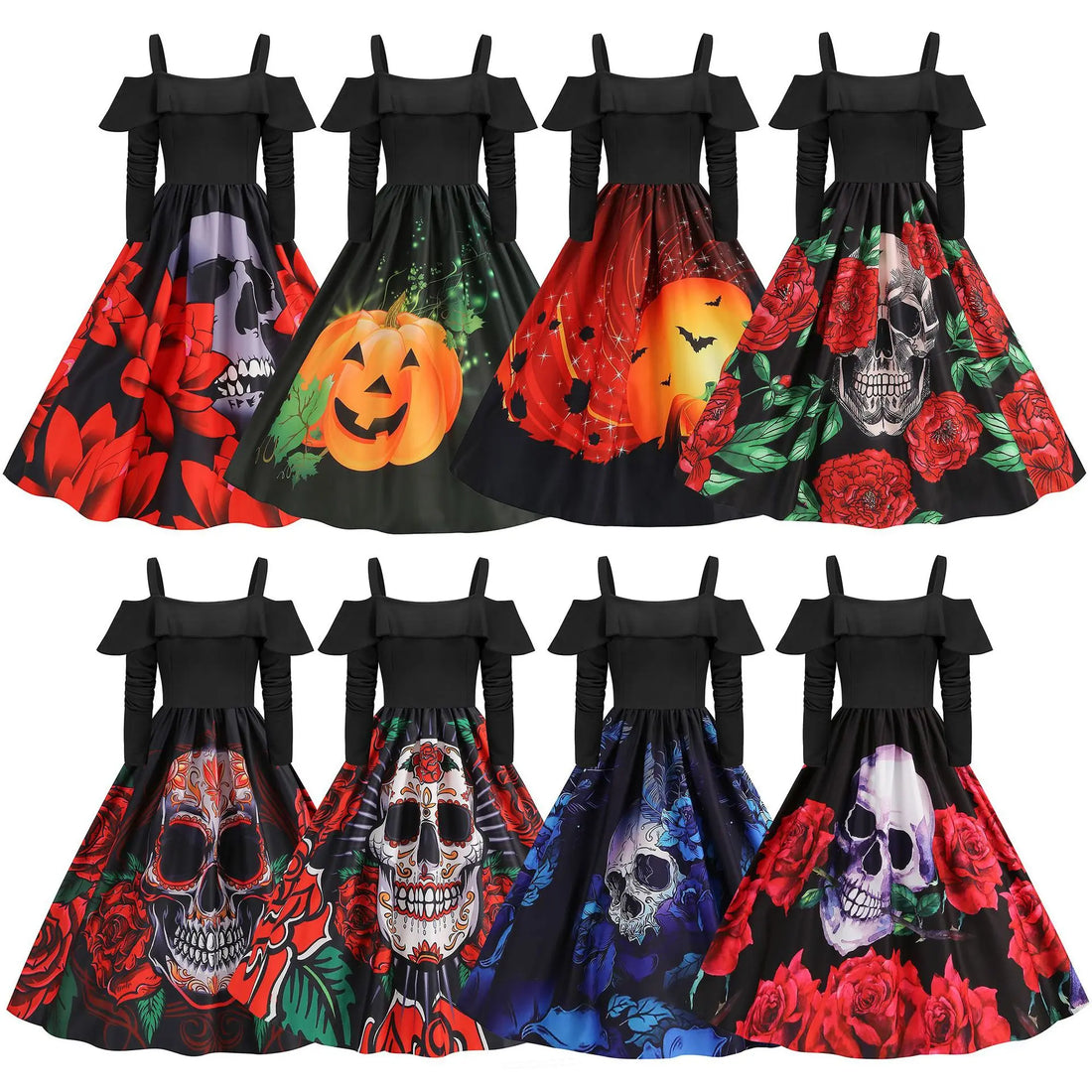 Halloween Medieval Scary Cosplay Costumes for Women Sexy Skull Ghostface Party Dress Disfraz Hombre Mujer Carnival Dress Up