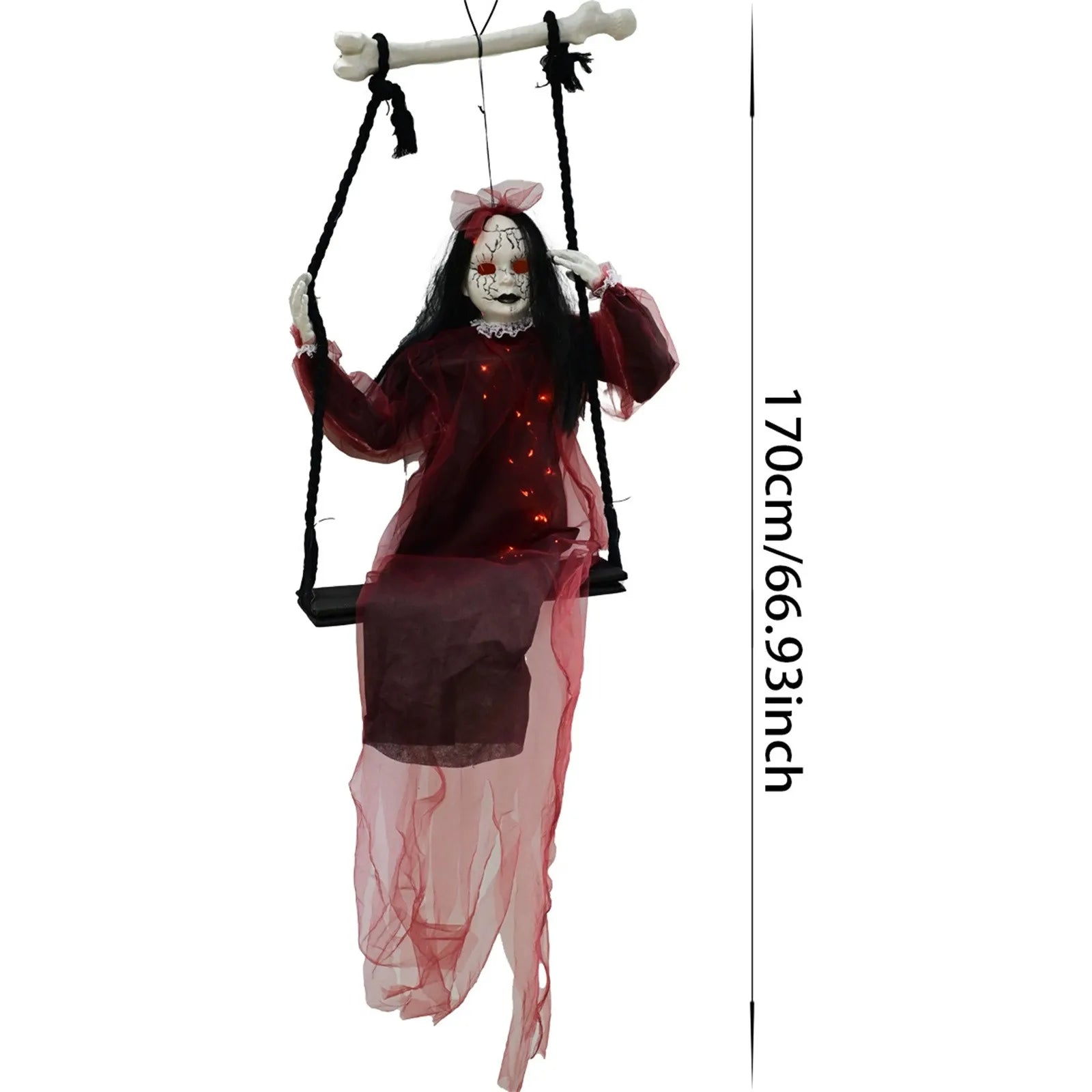 Halloween Swing Ghost Decoration Dynamic Suspension Design With Spooky Sound Effects Create A Thrillers Atmosphere Ghost Decor