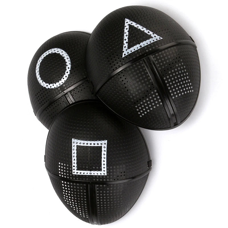 Halloween Cosplay Disguise Masks Triangle Circle Square Mask Black Full Face Mask Film Theme Costume Supplies