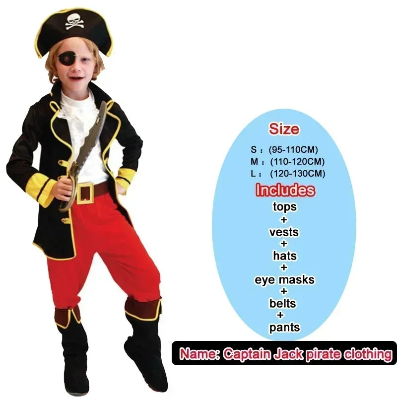 New Halloween Costumes for Boy Boys Kids Children Pirate Costume Fantasia Infantil Cosplay Clothing