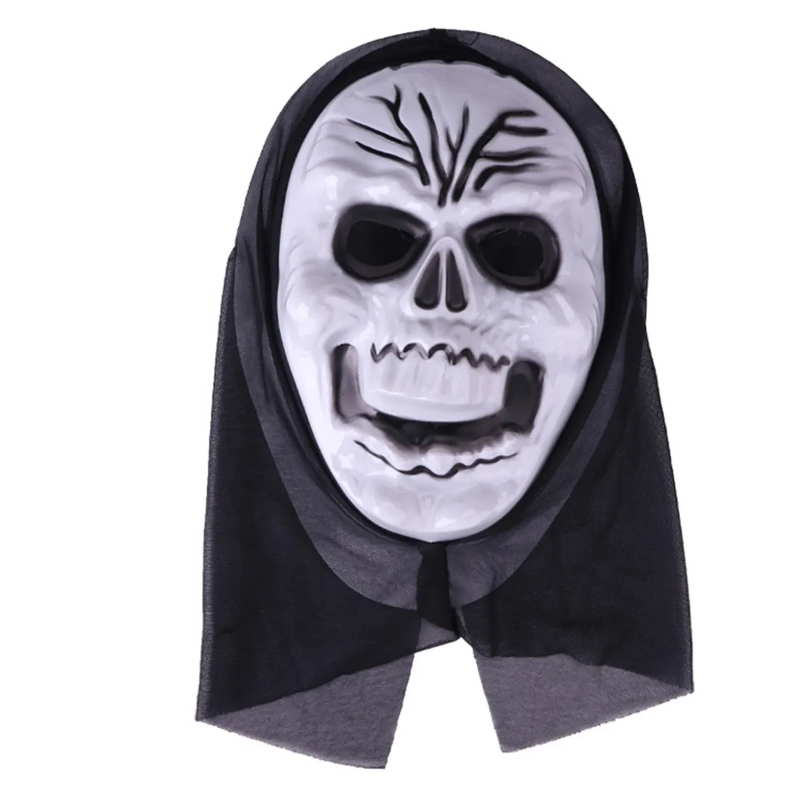 halloween decorations Mask With Shroud, Halloween Scream Mask Full Head Masks Scary Masks Party Horror Costume Accessory