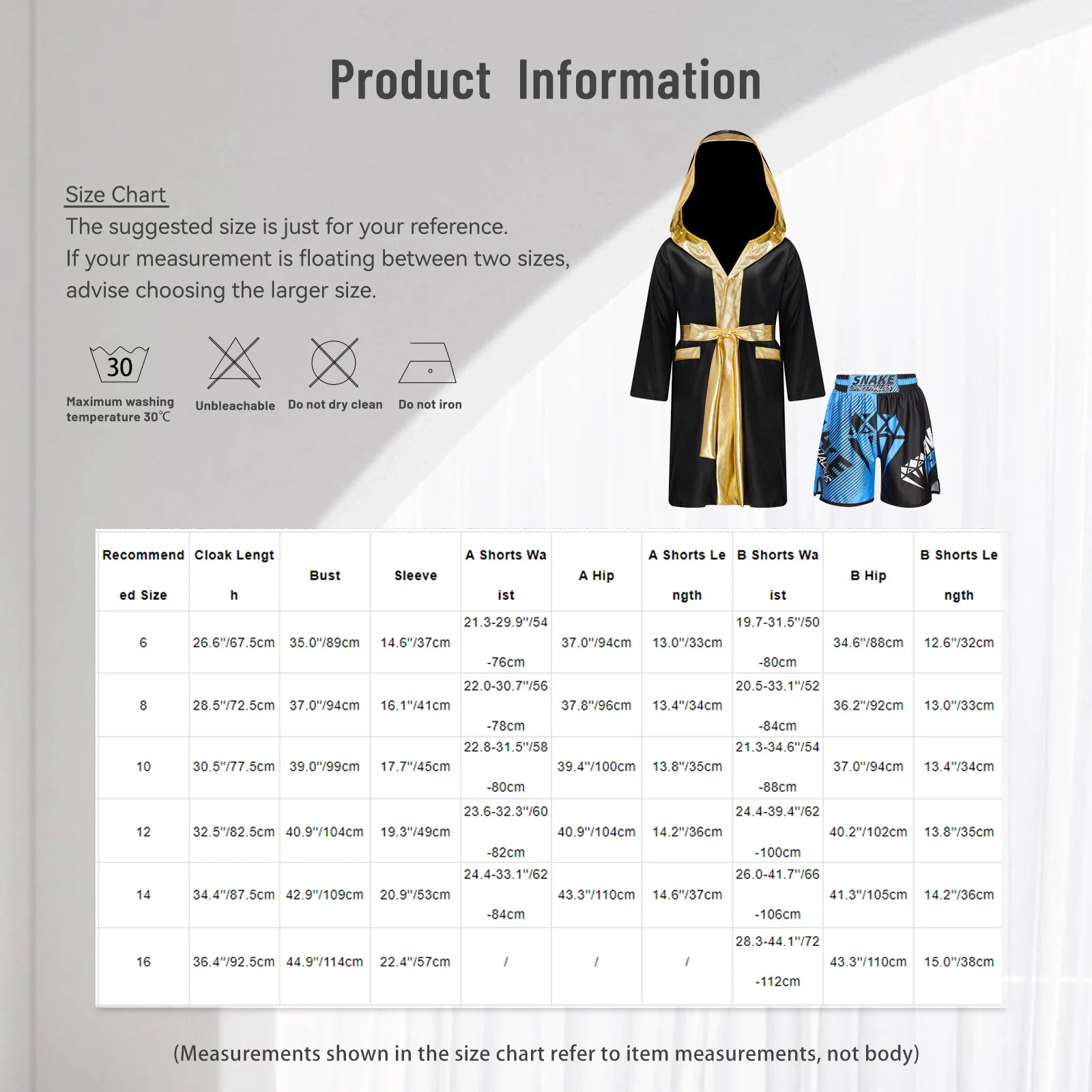 Boys Boxing Robe Outfit Halloween Theme Party Boxer Cosplay Costume Long Sleeve Metallic Satin Hooded Cloak with Belt Shorts