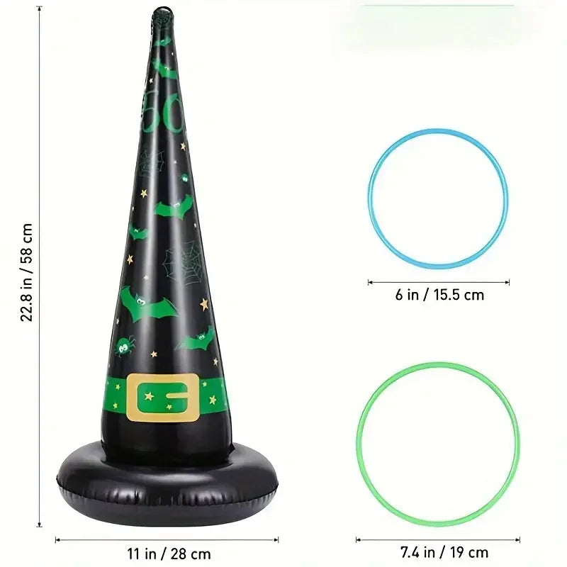 Halloween ring toss game set with inflatable witch hat - the perfect choice for indoor and outdoor parties