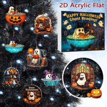 Halloween Ghost Countdown Calendar 2D Hanging Decor Creative Surprise Blind Box Spooky Party Activity Fun Holiday Gift Set