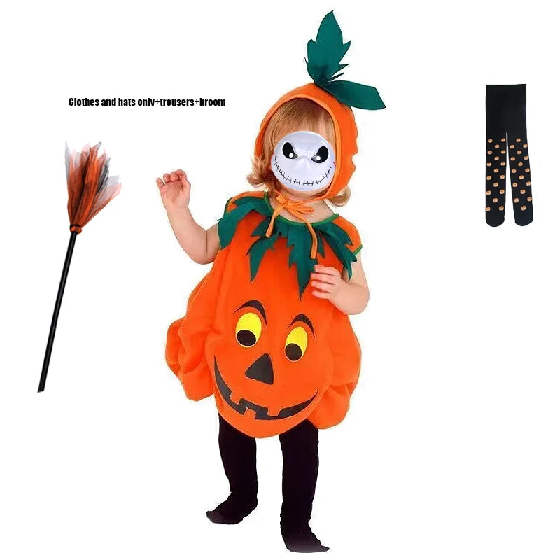 Kids Halloween Pumpkin Costume for Toddler Boys Girls Party Costume Romper Toddler Baby Jumpsuit Cosplay Children Clothes
