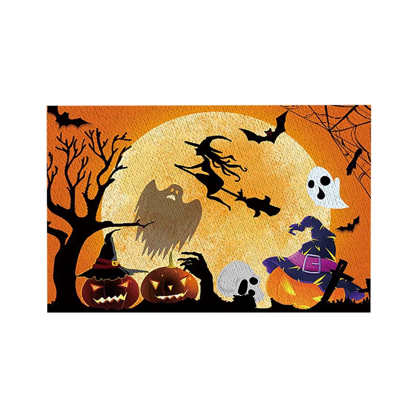 Halloween Table Placemats Linen Ghost Festival Atmosphere Table Mat Bat Pumpkin Spider Web Dining Table Decorations