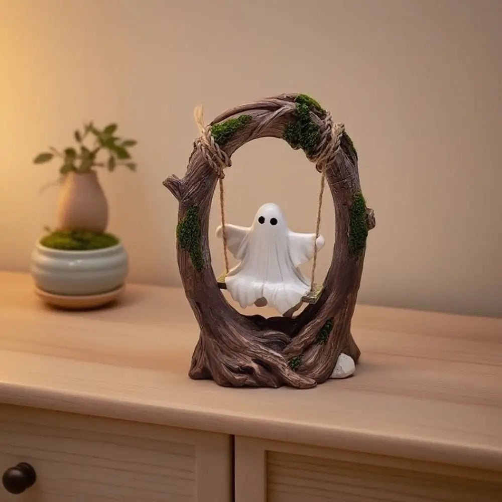 Halloween Themed Halloween Swing Ghost Ornament Handicraft Statue Spooky Ghosts Decor Funny Doll Model