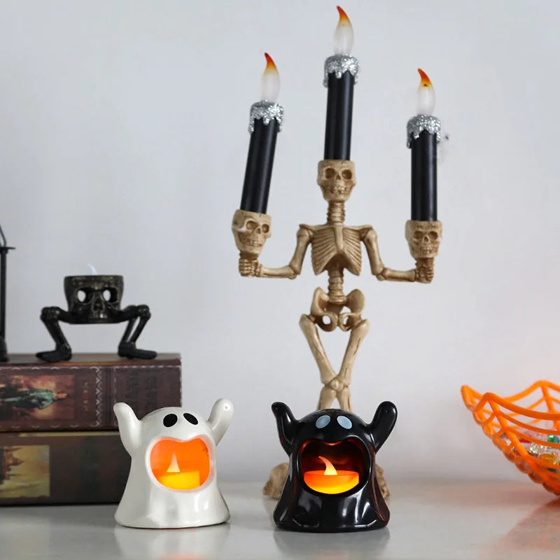 Halloween Candle Holder Decorative Table Candlesticks Halloween Desktop Ornaments Party Desk Decorations Party Table Ornament