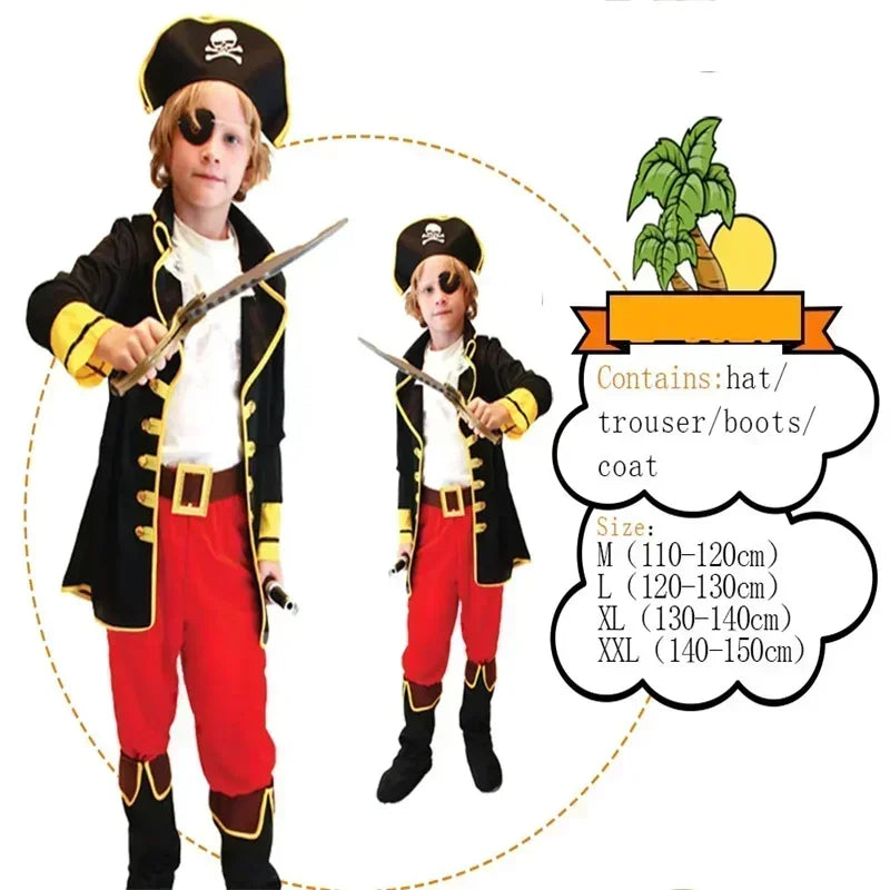 New Halloween Costumes for Boy Boys Kids Children Pirate Costume Fantasia Infantil Cosplay Clothing