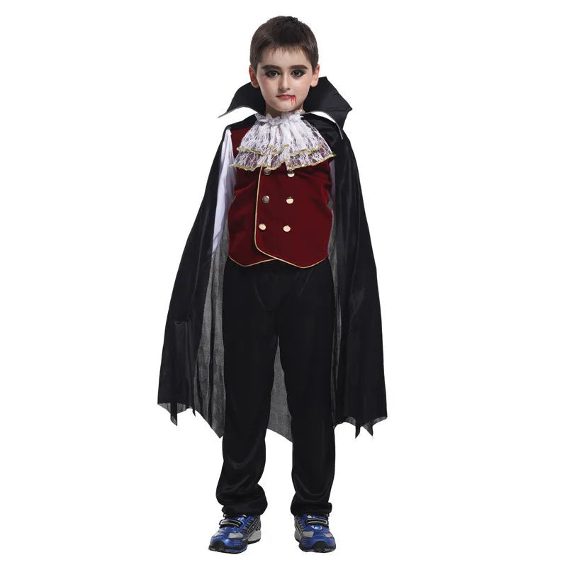 Boys Halloween Vampire Cosplay Costume for Kids Carnival Party Dress up Outfit Children Role Play Costumes
