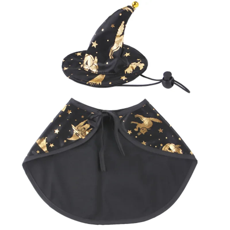 Pet Halloween Costumes Dogs Cats Halloween Witch Pet Costume Cape Hat Halloween Vampire Cloak Wizard Cat Cosplay Clothes Apparel