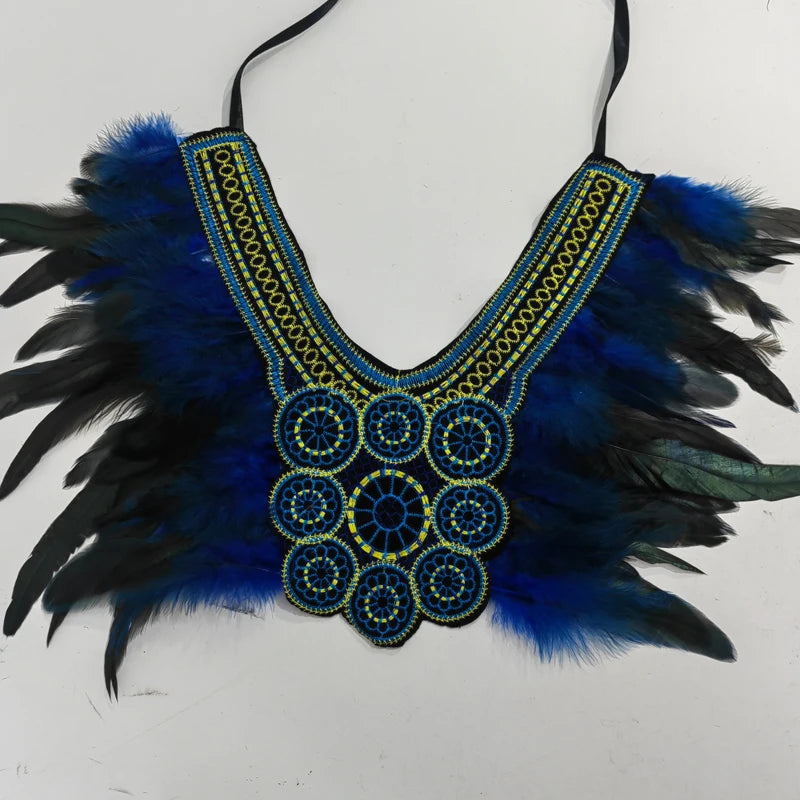 Halloween party costume, collar, scarf, Gothic feather collar and shoulders, witch role-playing available for both women and men