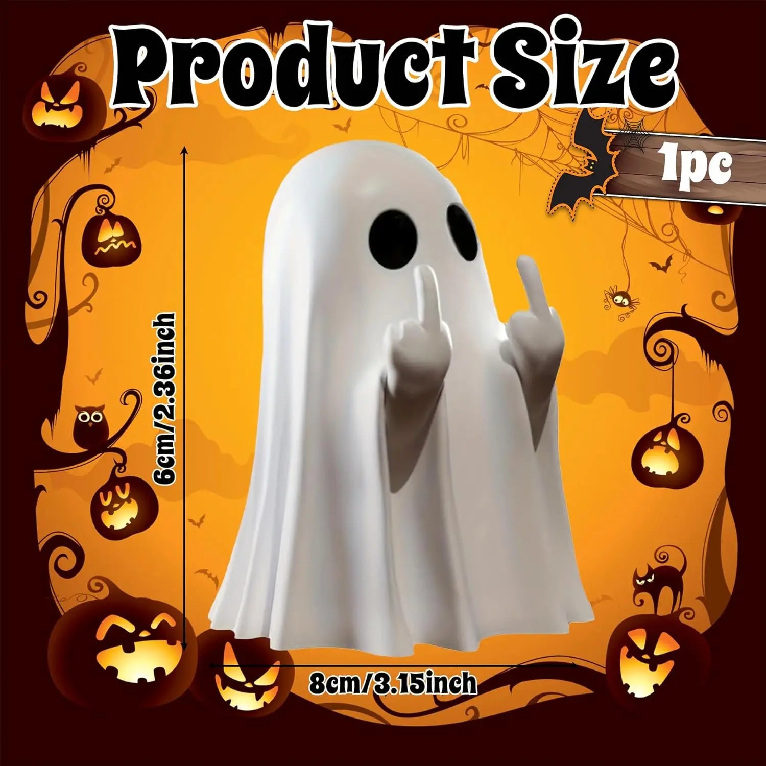 Halloween Cute Ghost Statue Creative  Crafts  Suitable For Party Scene   Home Living Room Bedroom Office Desktop Decoration ﻿