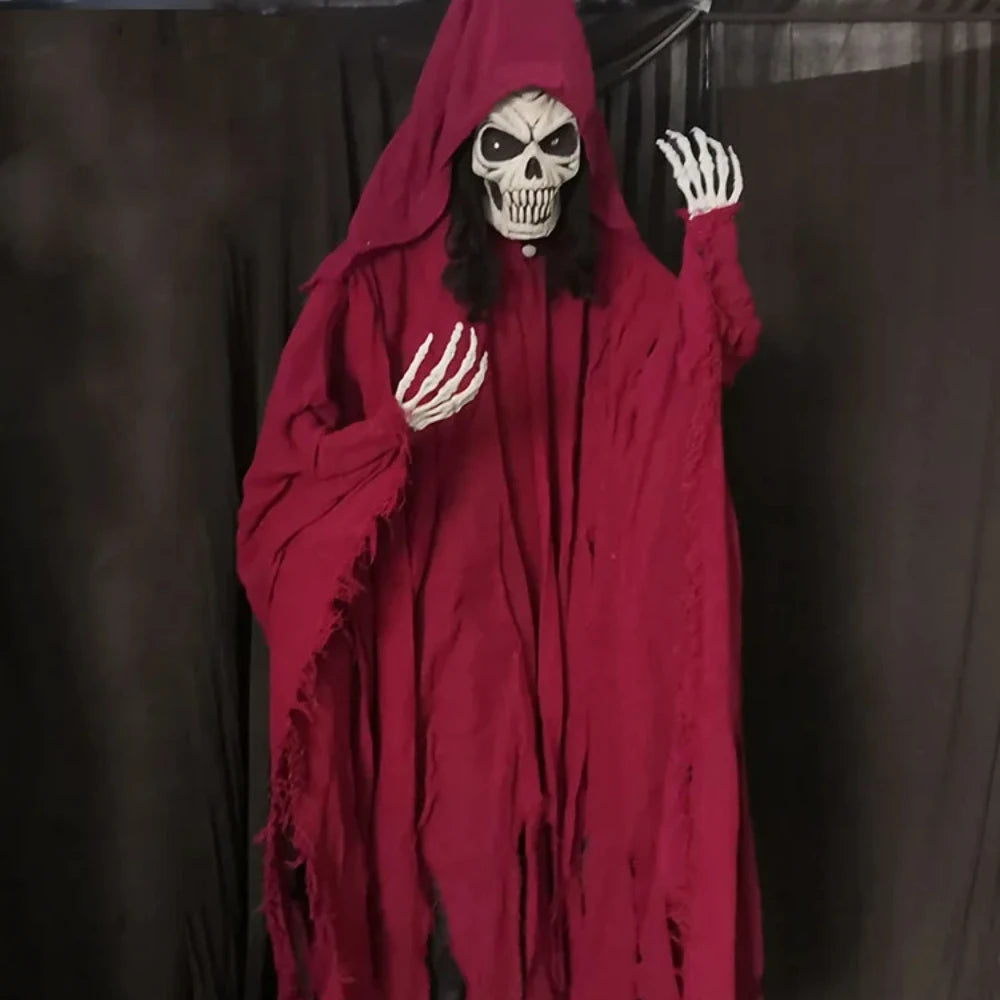 Halloween Horror Props, Ghost, Hanging Skull, Sound Sensor, Haunted House, Escape Room