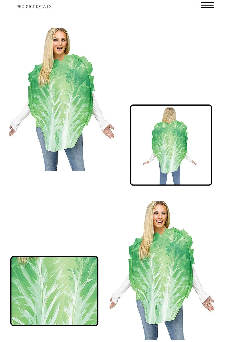 Halloween Costumes Vegetables Food Cosplay Eggs Tomatoes Bacon Meatloaf Cabbage Women Men Adult Christmasneedle-Fine Composi#1#W