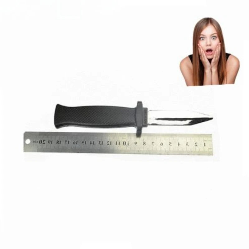 Halloween Trick People Simulation Dagger Funny Props Touching People Telescopic Bayonet Sliding Leaf Prank Child Toy Gadget