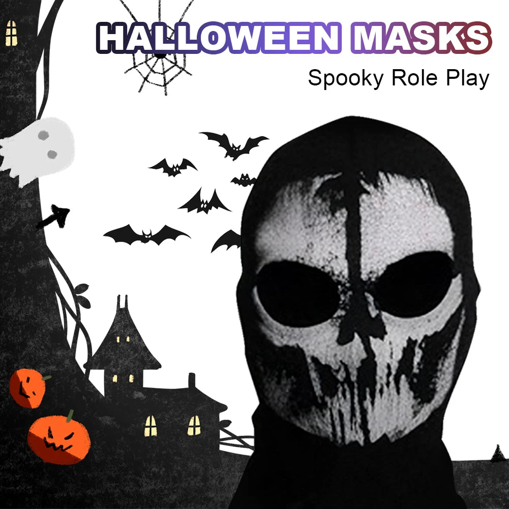Halloween new mask Black Mask Balaclava Beanies Hats Men Ghost Skull Full Face Warmly Mask Hood Beanie Ggorros Hombre Casquette